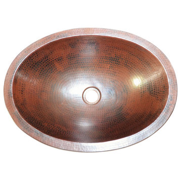 Oval copper sink with aapron 1 1/2"