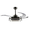 Round Folding Blades Ceiling Fan With Light and Remote Control, 32"