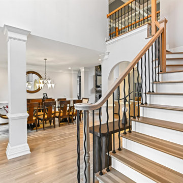 White Oak Staircase Refinishing — Matching Floor and Treads, Hoschton GA