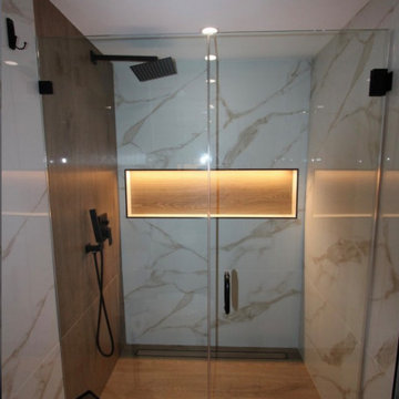 Glass Door with Matte Black Fixtures