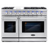 48" Freestanding Double Oven Gas Range, 6 Sealed Gas Burners, Convection Oven