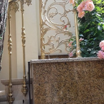 Brass handrail, baluster