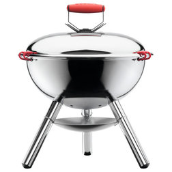 Contemporary Outdoor Grills Bodum Fyrkat Charcoal Grill, Chrome