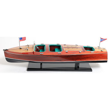 Chris Craft Triple Cockpit Painted Wooden Handcrafted boat model