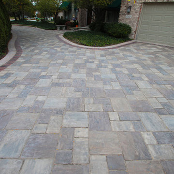 Brick Paver Driveway with Banding