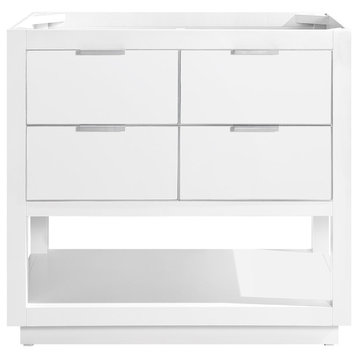 Avanity Allie 36 in. Vanity Only in White with Silver Trim