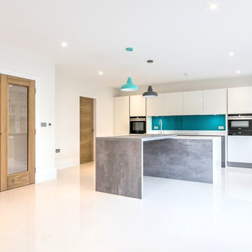 Concrete & White Kitchen