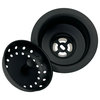 SinkSense Matte Black 3.5" Basket Strainer Drain with Post Style Basket