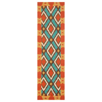 Safavieh Four Seasons Collection FRS455 Rug, Light Blue/Red, 2'3"x8'