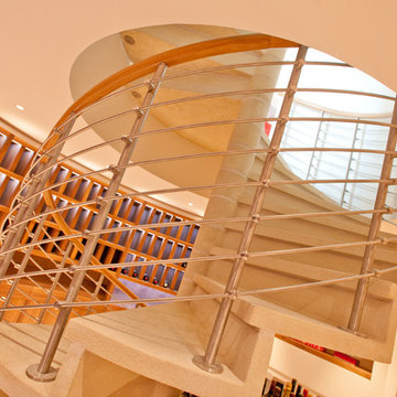 Spiral to Staircase to Wine Cellar