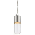 Z-Lite - Luminata 1 Light Outdoor Pendant or Chandeller, Brushed Aluminum - Clean contemporary styling with a traditional look make these fixtures well suited for any home.  Today's contemporary homes, as well as homes of the crafstmen style, are particularily well suited.  These aluminum fixtures are available in black, oil rubbed bronze and brushed nickel aluminum with clear glass.  Please note:  LED lights are not dimmable.