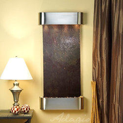 Cascade Springs Indoor Fountain with Stainless Steel and Rajah Featherstone - Indoor Fountains