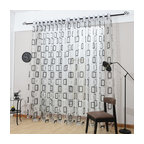 Modern Sheer Curtain Panels 60 x 100 inch Tall Window Treatments by Dolce Mela
