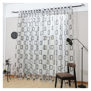 Modern Sheer Curtain Panels 60 x 100 inch Tall Window Treatments by Dolce  Mela - Contemporary - Curtains - by Dolce Mela Bedding | Houzz