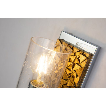Lucas Mckearn Bocage 1 Light Wall Sconce In Silver And Gold BB90586PC-1B1G
