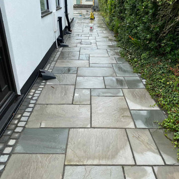 Large Indian Sandstone Patio Renovated in Lancaster