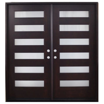 Modern Wood Front Entry Door 36"x36"x80", Lefthand Inswing