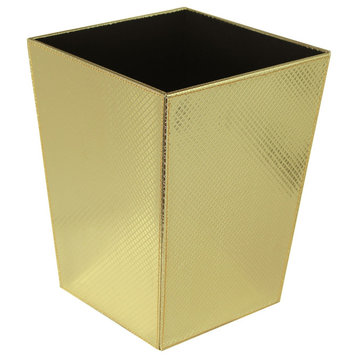 WS Bath Collections Ecopelle 2203 Ecopelle Leather Waste Basket - Gold