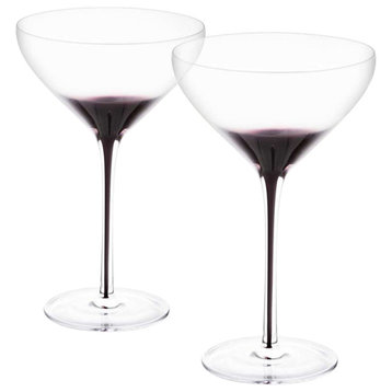 Black Swan Crystal Martini Glasses 10.5 oz, Set of 2