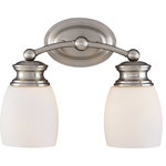 Savoy House - Elise 2 Light Bath Bar, Satin Nickel - Add classic style to your bathroom with the Elise vanity fixture.