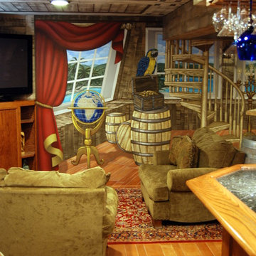 Pirate Ship Murals in Lower Level and Bar by Tom Taylor of Wow Effects, in VA