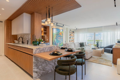 Inspiration for a contemporary dining room remodel in Miami