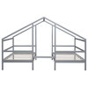 TATEUS Double Twin Size Triangular House Beds with Built-in Table,White\gray, Gray