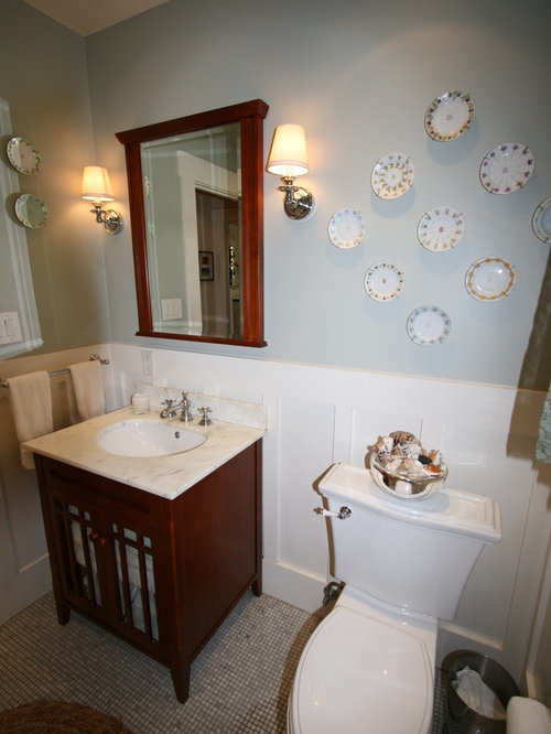 Half Bath  Wainscoting  Ideas  Pictures Remodel and Decor