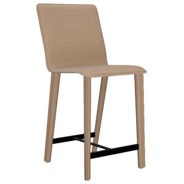 Perugia Top Grain Leather Counter Stool, Norden Leather, Beige