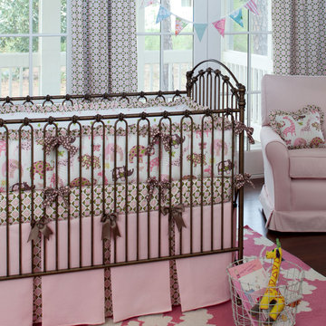 Pink Animal Parade Crib Bedding