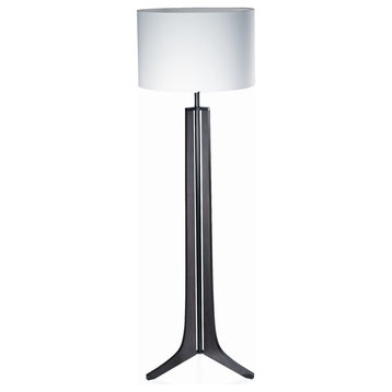 Forma - LED Floor Lamp - White Linen, Dark Walnut, Brushed Aluminum