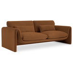 Meridian Furniture - Sloan Saddle Velvet Fabric Sofa - Position this elegantly eye-grabbing Sloan velvet sofa wherever you need to inject sophistication and beauty into your room. This sofa features sumptuously appointed soft saddle velvet that covers every inch of its softly padded arms, seat, and back cushions, ensuring total bliss while you read or watch TV. A wooden frame adds durability to the design, and the addition of a special matching pillow on the back adds to the chair's overall comfort factor.