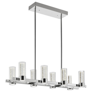 Sparkling Night Integrated LED Dimmable 8 Lights Rectangular Chandelier