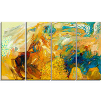 "Abstract Yellow Collage" Large Canvas Print