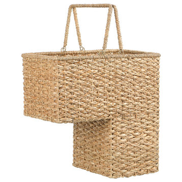 Woven/Bangkuan Stair Basket With Handles, Natural