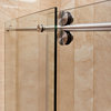 Shower Enclosures With 2 Panels, Frameless, 12mm Clear Tempered Glass, ULTRA-D, Brushed Nickel, 68-72"x79"x36"