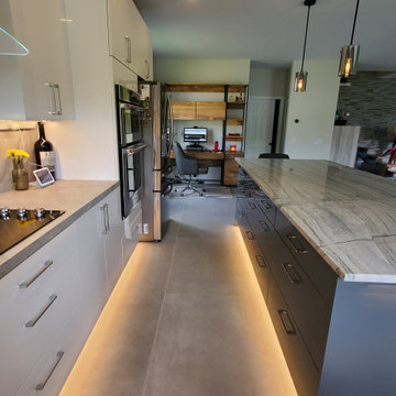 Stunning Kitchen Remodel Done in White and Gray Cabinets