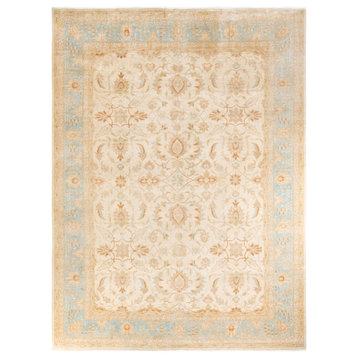 Eclectic, One-of-a-Kind Hand-Knotted Area Rug Ivory, 9' 1 x 12' 2