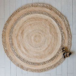 Large Round Natural Jute Rug - Area Rugs
