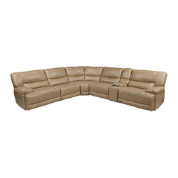 Marx Sand 6 Piece Reclining Sectional - Sectional Sofas