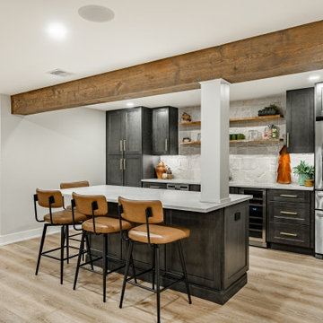 Chester Springs Basement Remodel | Full Wet Bar, Game Room & Entertainment Suit