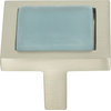 Atlas Homewares 230 Spa 1-3/8 Inch Square Cabinet Knob - Blue / Brushed Nickel
