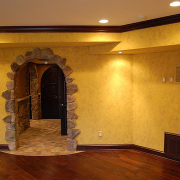 Olde English Aged Plaster Finish throughout an entire Lower Level in Virginia