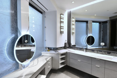 Inspiration for a modern bathroom remodel in Charlotte