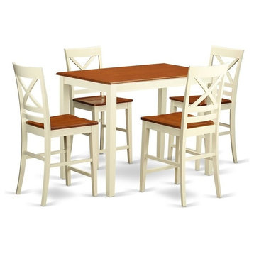 5-Piece Counter Height Table And Chair Set, High Table And 4 Kitchen Chairs
