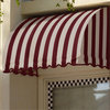 Awntech 10' Savannah Acrylic Fabric Fixed Awning, Burgundy/Tan Stripe