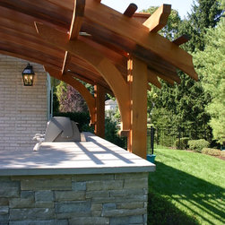 Outdoor Kitchen Cantilevered Pergola - Pergolas