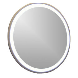 ADM Bathroom Design - ADM Circular Wall Mounted Framed LED Mirror, Glossy White, 28" - Bathroom Mirrors