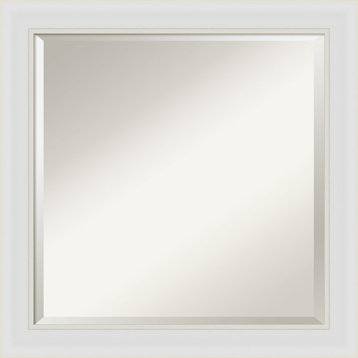 Flair Soft White Narrow Beveled Bathroom Wall Mirror - 24 x 24 in.