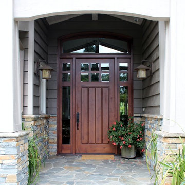 Six Light Craftsman Door with two SideLights